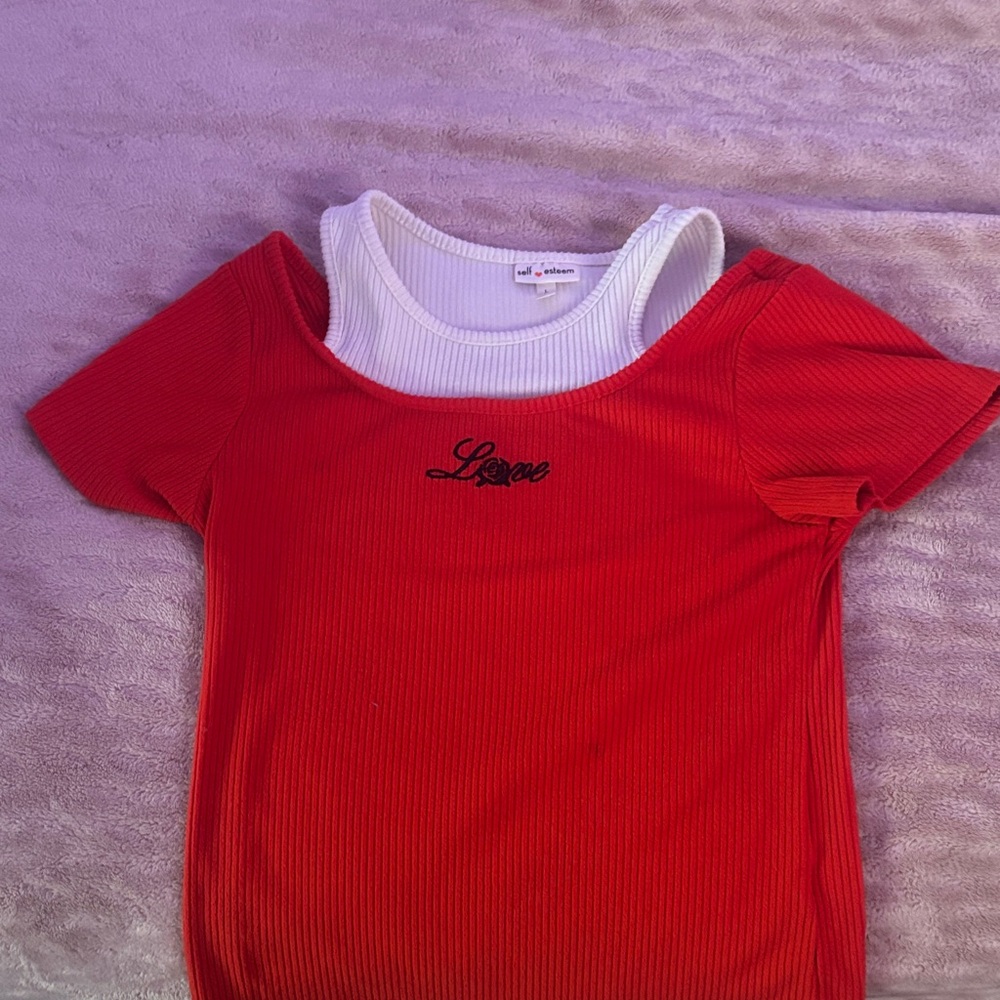 Self Esteem White Ribbed Top